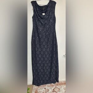 NEW Connected Apparel Black Lace Maxi Dress